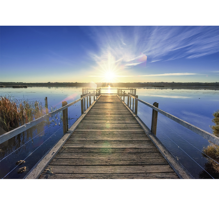 Fototapete landschaft pier sonnenuntergang aussicht - TenStickers