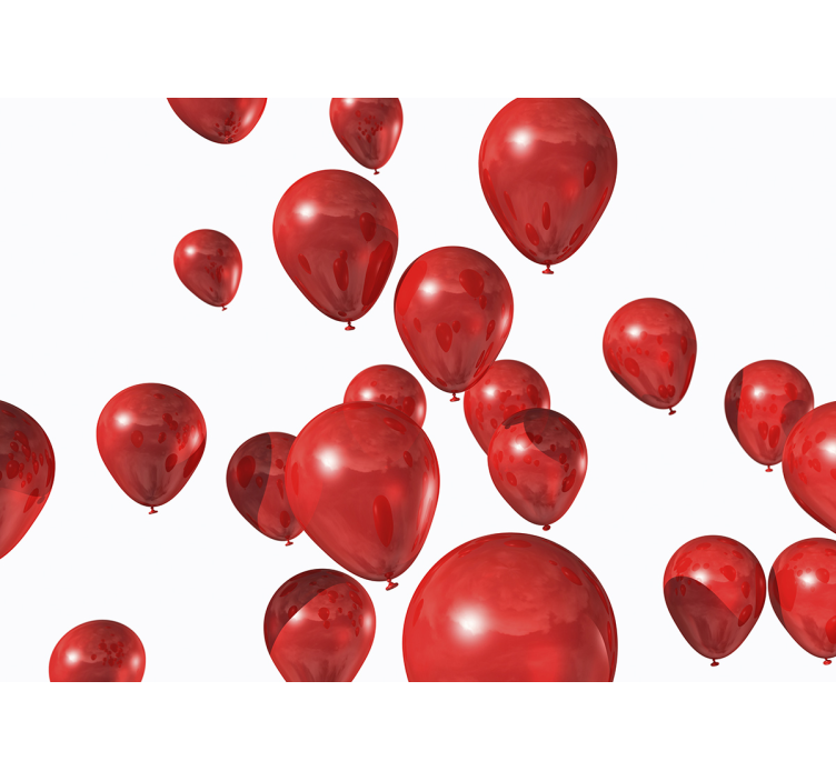 Fototapete liebe mit festlichen roten ballons - TenStickers