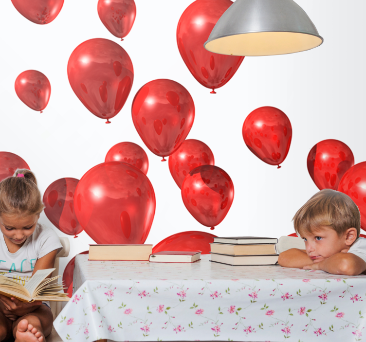 Fototapete liebe mit festlichen roten ballons - TenStickers