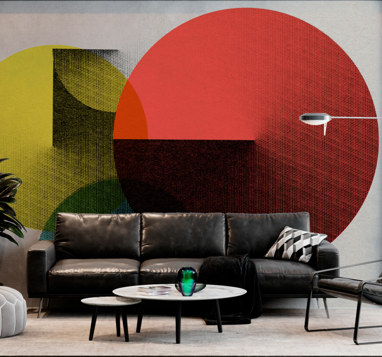 Fototapete Kreise aus Zement - TenStickers