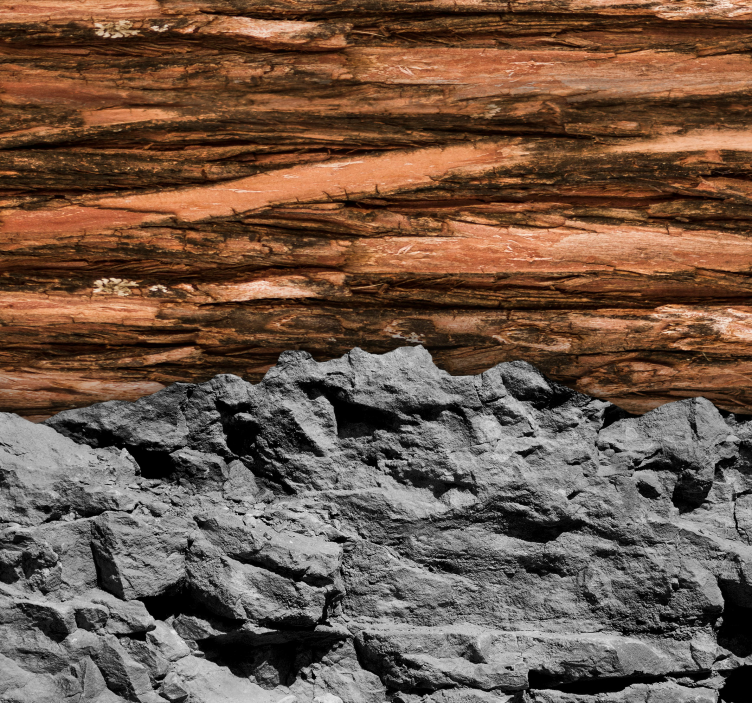 Fototapete Wohnzimmer holz und Stein - TenStickers