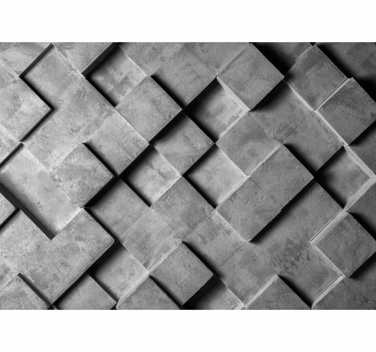 3D Tapete Büro mit abstrakten Quadraten - TenStickers