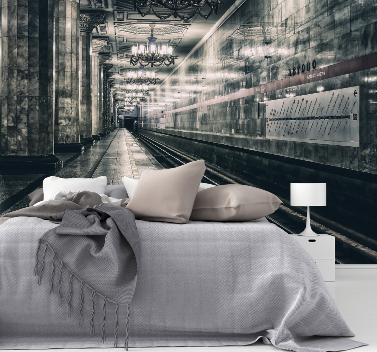 Fototapete Schlafzimmer düstere U-Bahn-Station - TenStickers