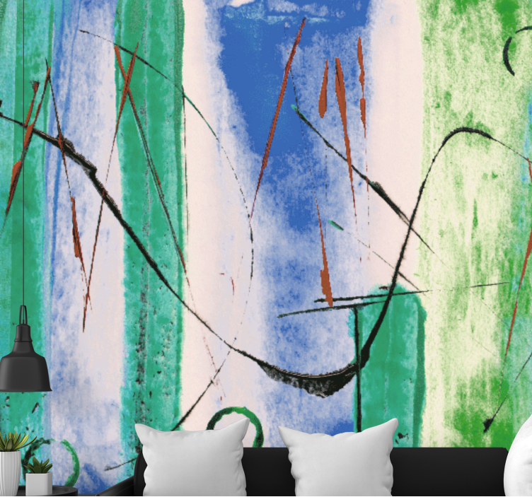 Fototapete abstrakt mit dynamischen linienmustern - TenStickers