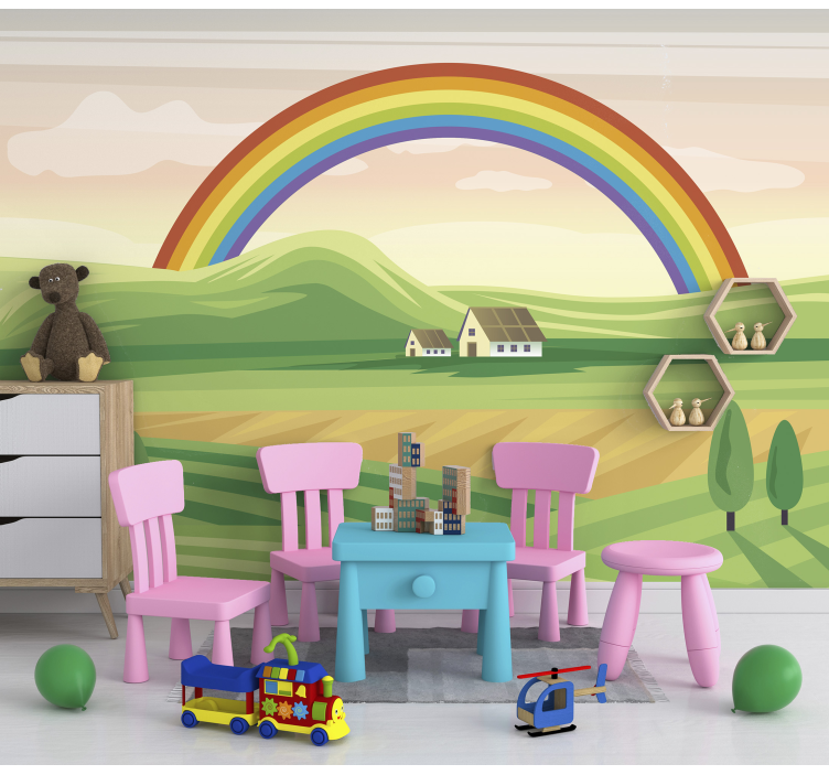 Fototapete Kinderzimmer regenbogenlandschaft - TenStickers