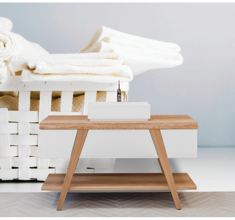 Fototapete Badezimmer eleganter handtuchkorb - TenStickers