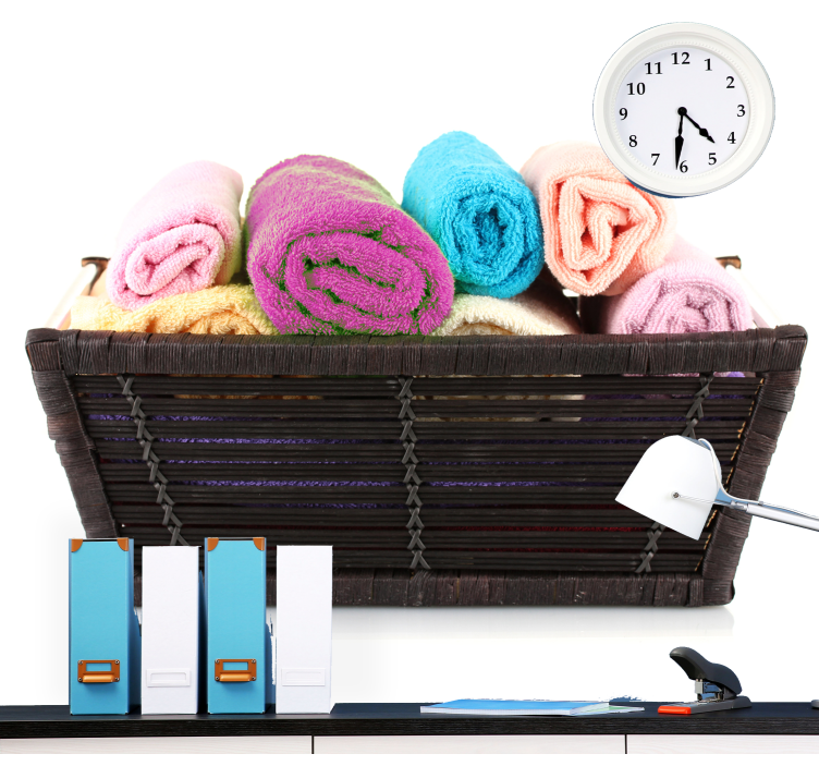 Fototapete badezimmer mit bunten handtüchern - TenStickers