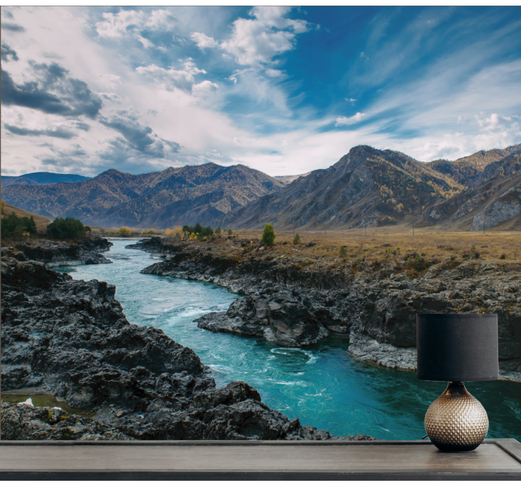Fototapete Schlafzimmer Fluss in den Anden - TenStickers