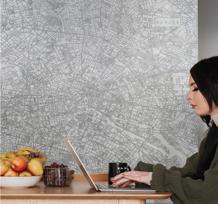 Fototapete berlin detaillierte karte von berlin - TenStickers