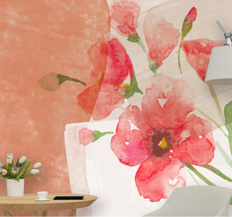 Fototapete blumen aquarell design - TenStickers