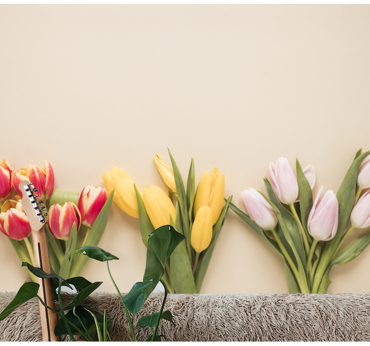 Fototapete blumen buntes tulpenarrangement - TenStickers