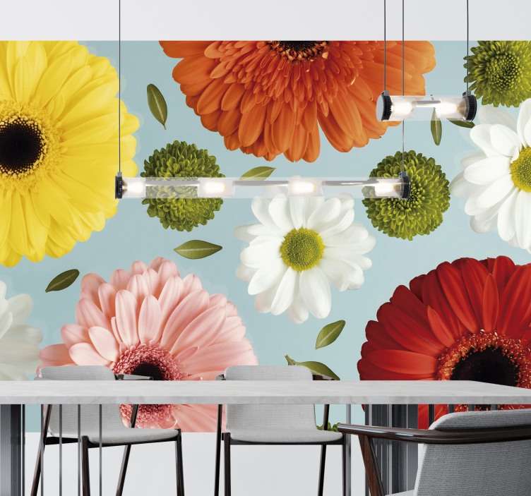 Fototapete Blumen lebendiges blumenarrangement - TenStickers