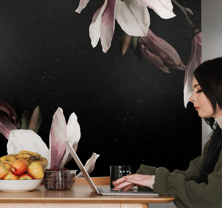 Fototapete blumen magnolia blumenmuster - TenStickers