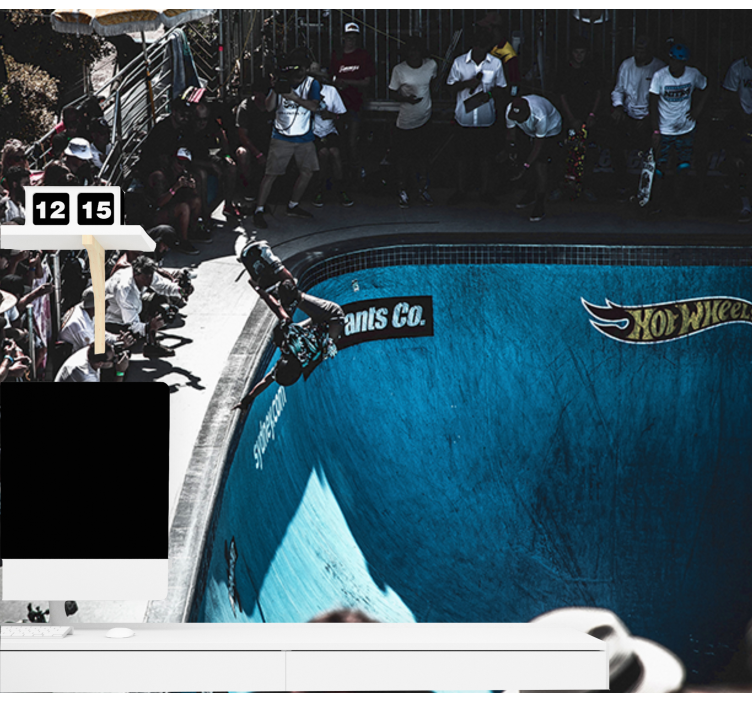 Fototapete Fahrzeuge skateboarder führt trick aus - TenStickers