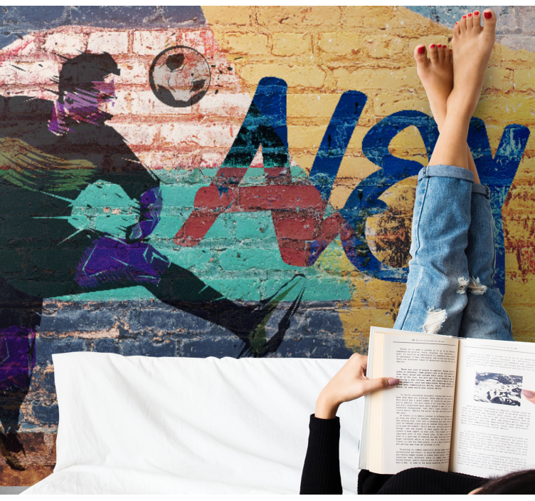 Tapete Jugendzimmer Fußball Graffiti Design - TenStickers