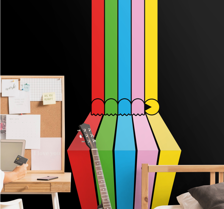 Fototapete graffiti bunte bleistiftstriche - TenStickers