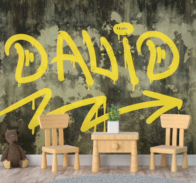 Fototapete Graffiti gelbe straßenkunst - TenStickers