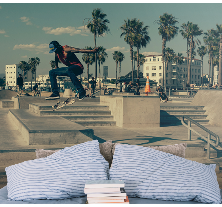 Fototapete graffiti skateboarder in aktion - TenStickers