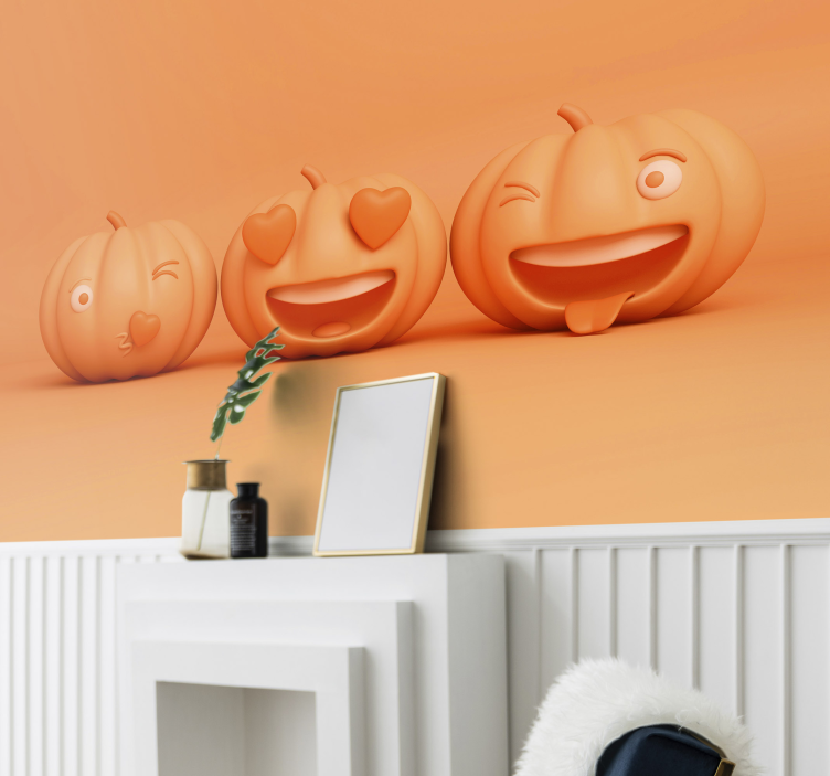 Fototapete Halloween lustige kürbisgesichter - TenStickers
