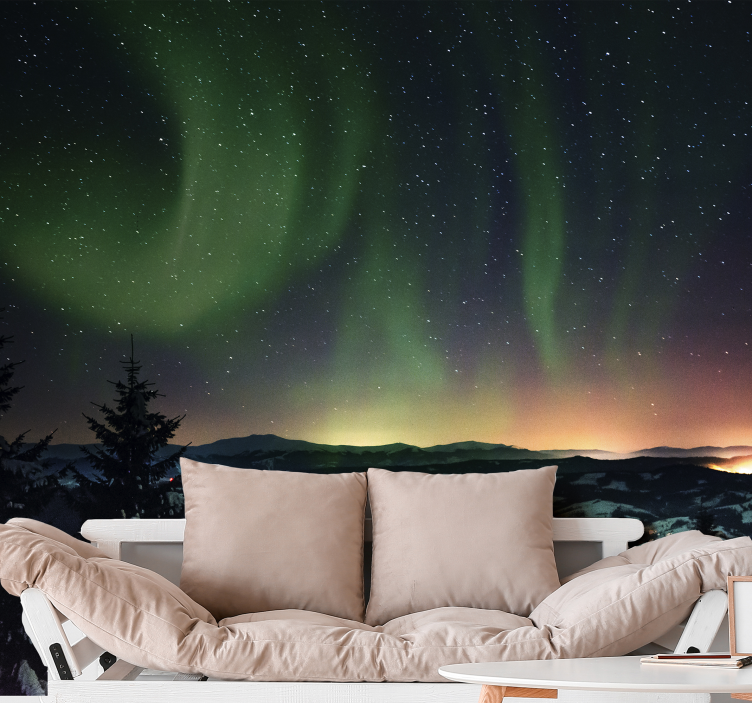Fototapete Himmel aurora borealis-schaufenster - TenStickers