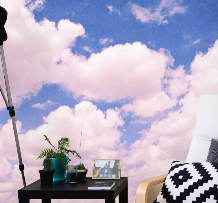 Fototapete Himmel flauschige rosa wolken - TenStickers