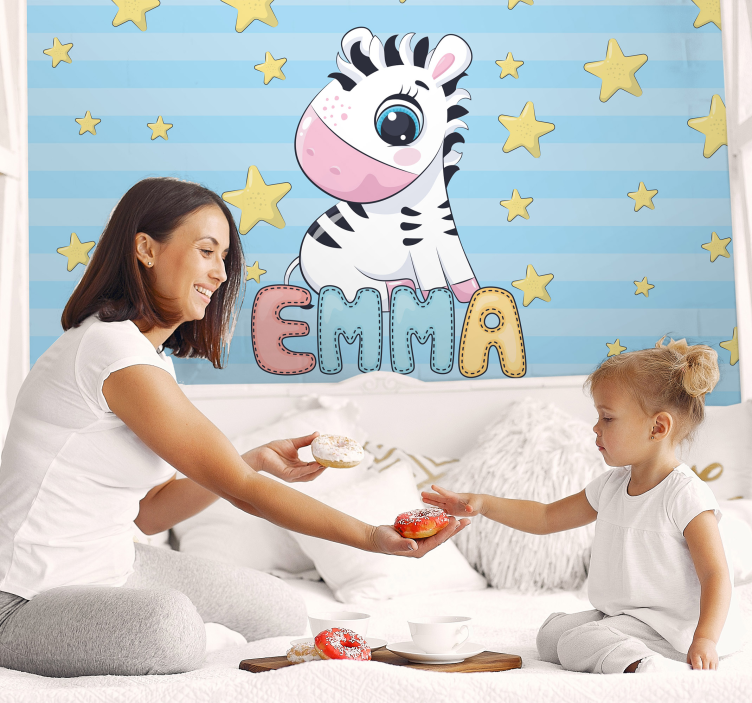 Fototapete kinderzimmer zebra und sterne - TenStickers