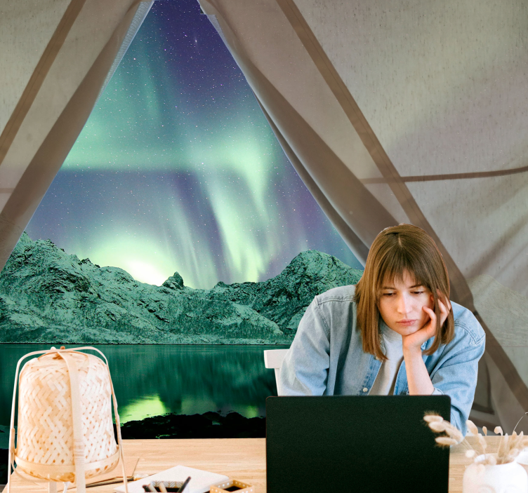 Fototapete Landschaft aurora borealis-ansicht - TenStickers