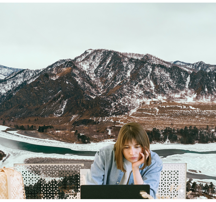 Fototapete landschaft bergfluss aussicht - TenStickers