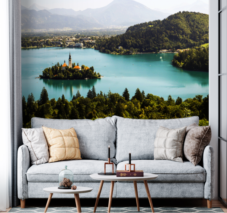 Fototapete landschaft bled insel am see - TenStickers