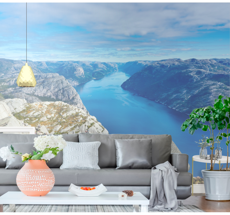 Fototapete Landschaft malerische aussicht auf den fjord - TenStickers