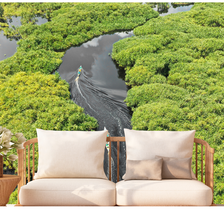 Fototapete Landschaft malerische flussfahrt - TenStickers