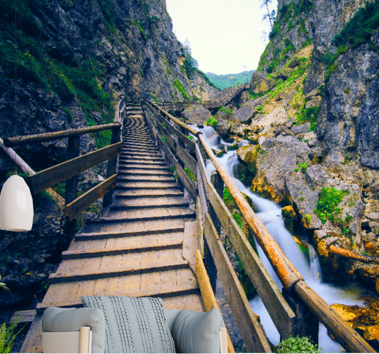 Fototapete landschaft malerischer bergweg - TenStickers