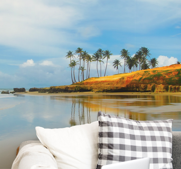 Fototapete landschaft mit palmenreflexion - TenStickers