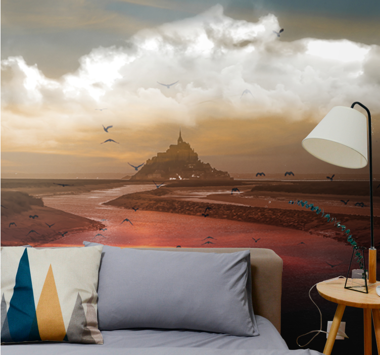 Fototapete landschaft mont saint michel inspiriert - TenStickers