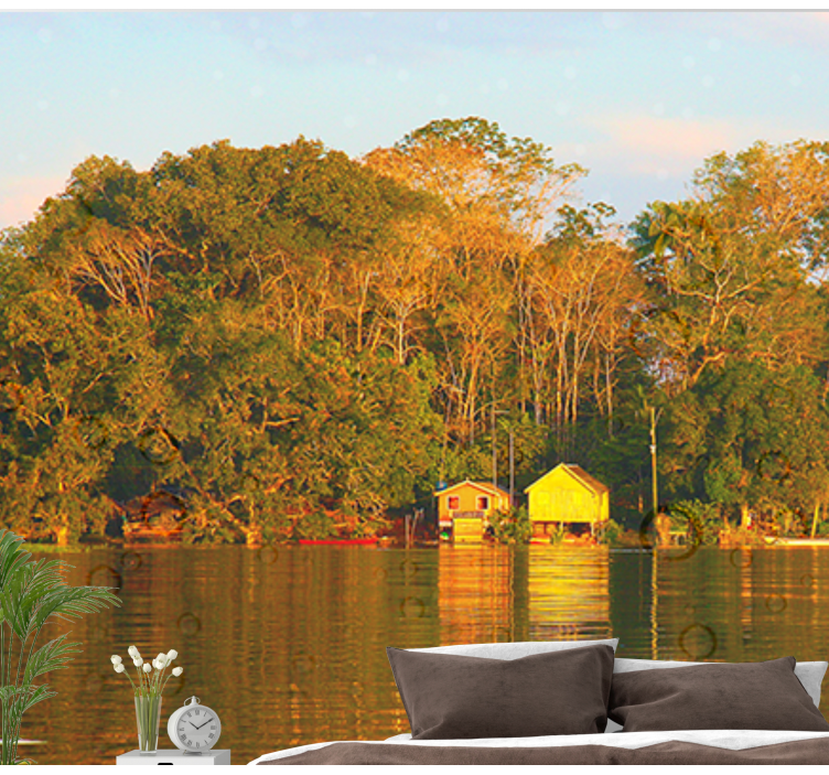 Fototapete Landschaft ruhige wasserlandschaft reflexion - TenStickers