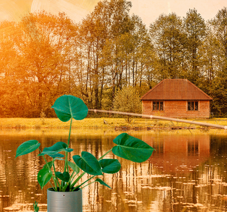 Fototapete Landschaft ruhiger blick auf den see - TenStickers