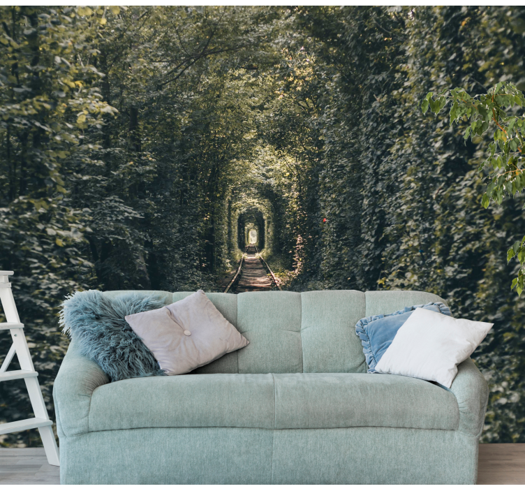 Fototapete Landschaft waldtunnelweg - TenStickers