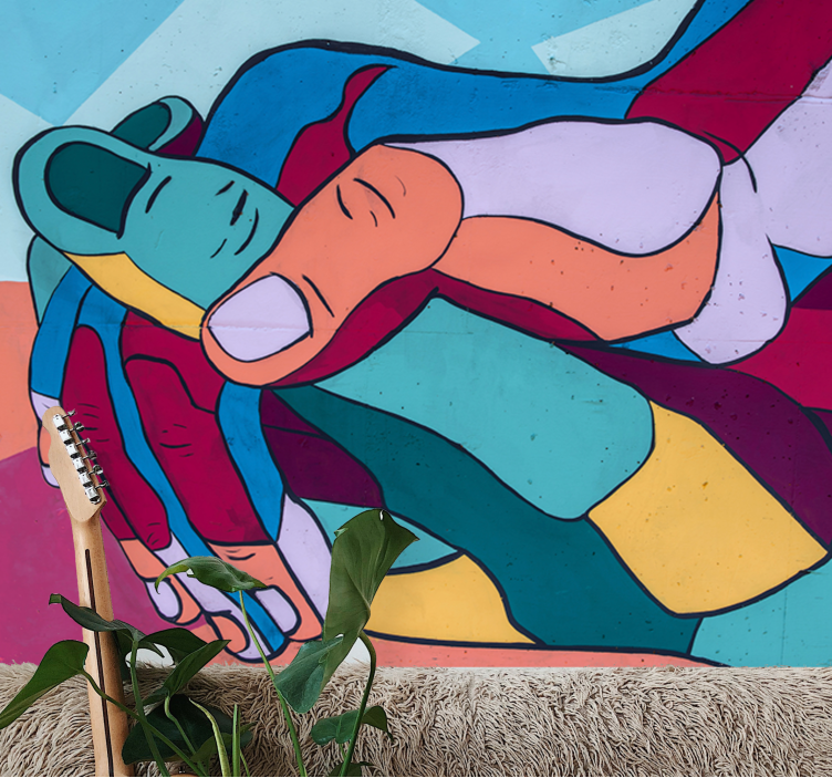 Fototapete liebe bunte handumarmung - TenStickers