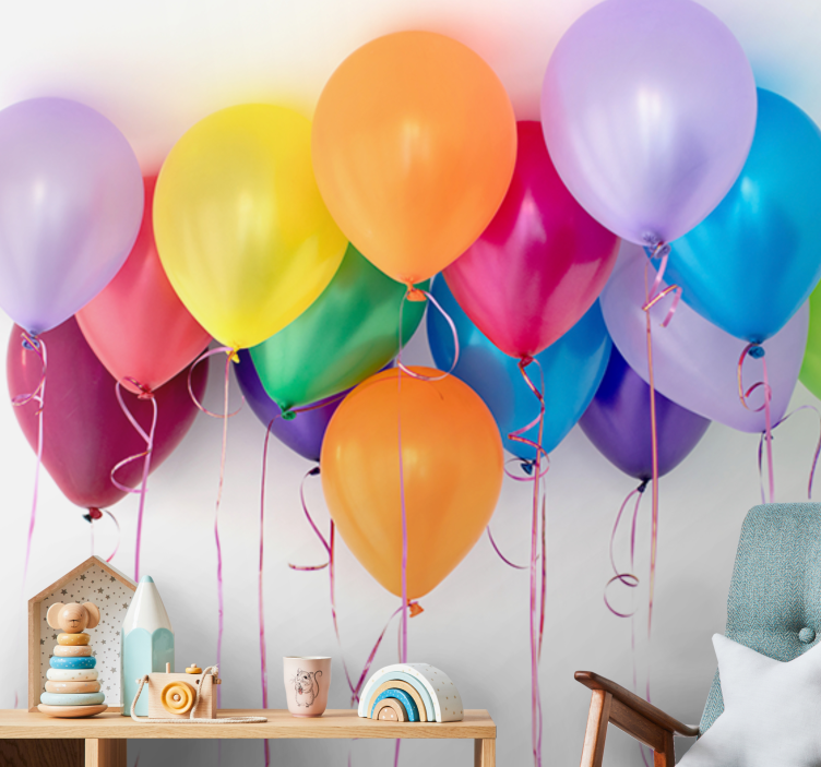 Fototapete liebe mit bunten partyballons - TenStickers