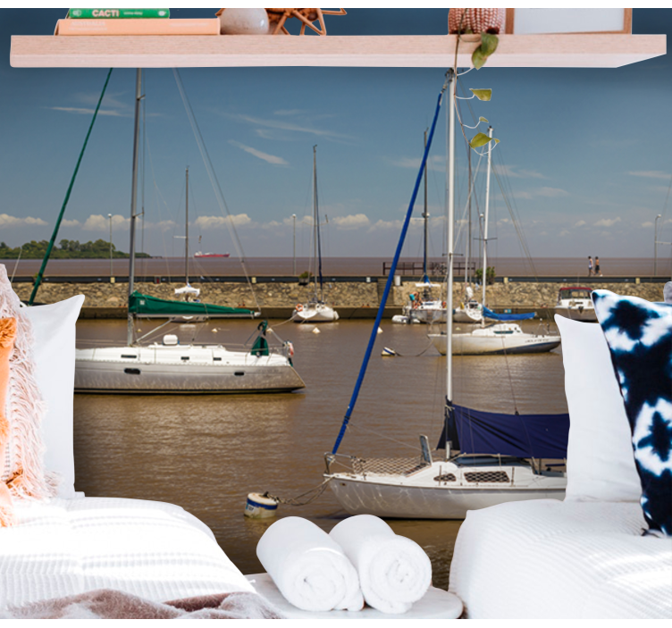 Fototapete Meer segelboote im hafen - TenStickers