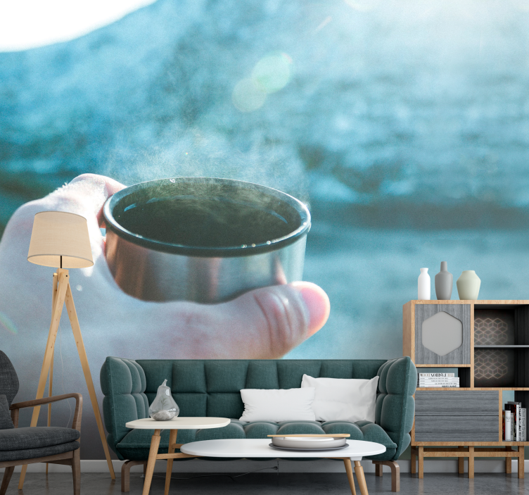 Fototapete menschen mit hand, die getränk hält - TenStickers