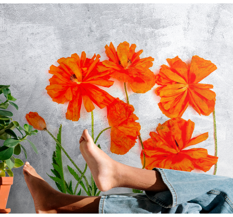 Fototapete mohnblumen in orange - TenStickers