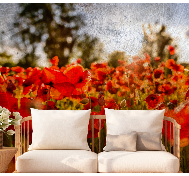 Fototapete mohnblumen poppy field blossom - TenStickers