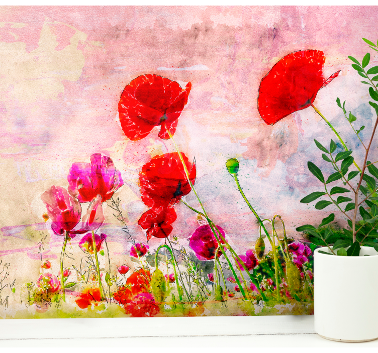Fototapete mohnblumen red poppy blooms - TenStickers