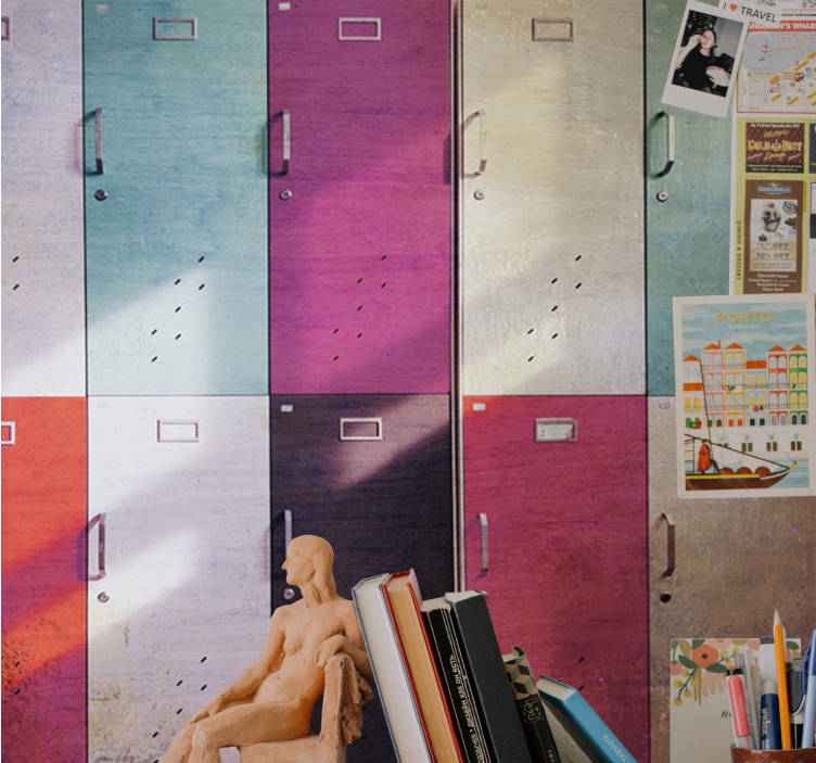 Fototapete musik bunte schranktüren - TenStickers