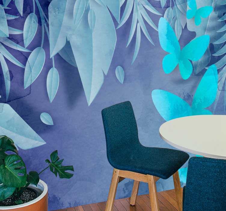 Fototapete Natur blatt-schmetterlings-design - TenStickers