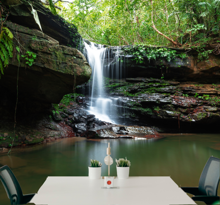 Fototapete natur ruhiger wasserfallblick - TenStickers