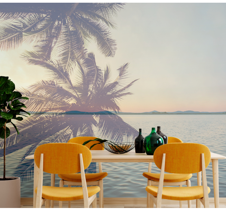 Fototapete natur serene palmensilhouette - TenStickers