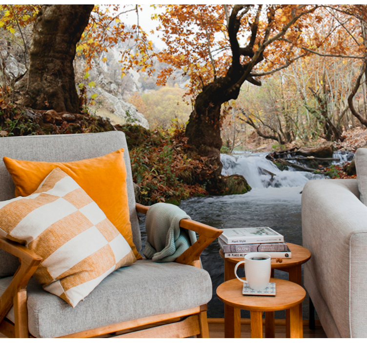 Fototapete natur waldfluss ruhe - TenStickers
