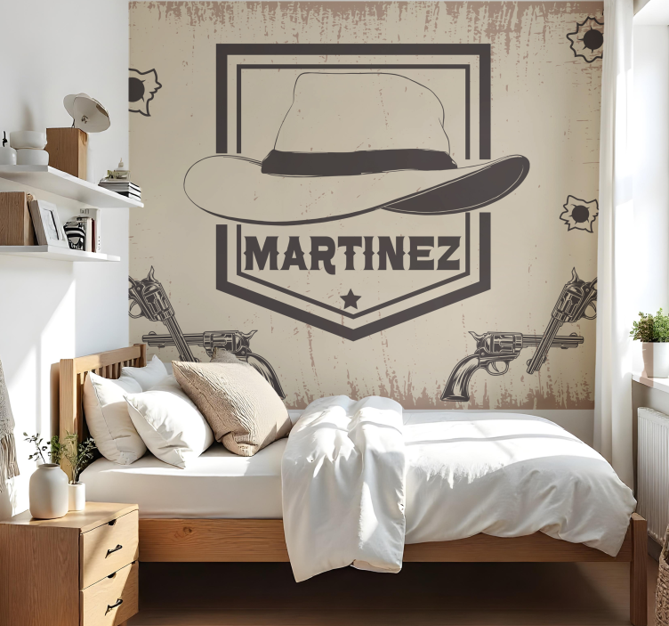 Fototapete jugendzimmer im anpassbaren cowboy-design - TenStickers